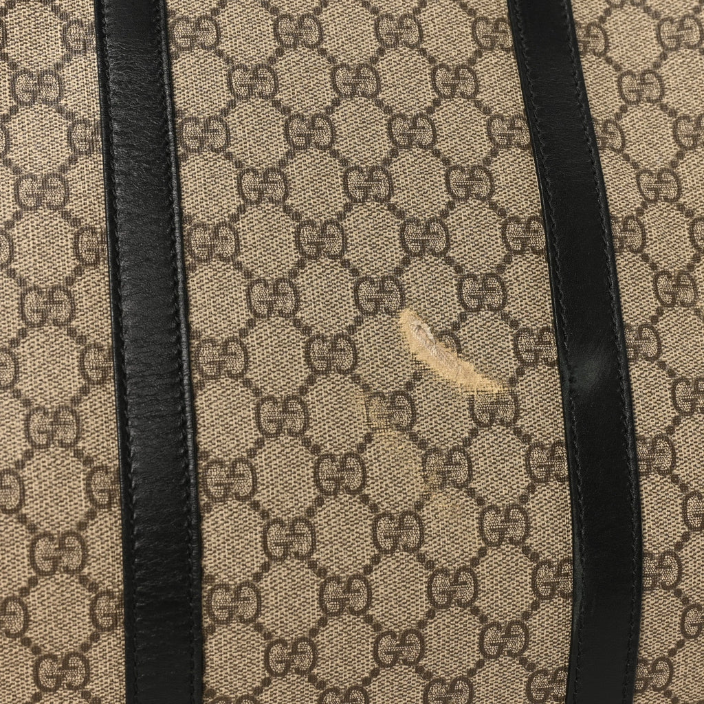 GG Supreme Monogram Selleria Calfskin Large Duffle Beige Ebony Black