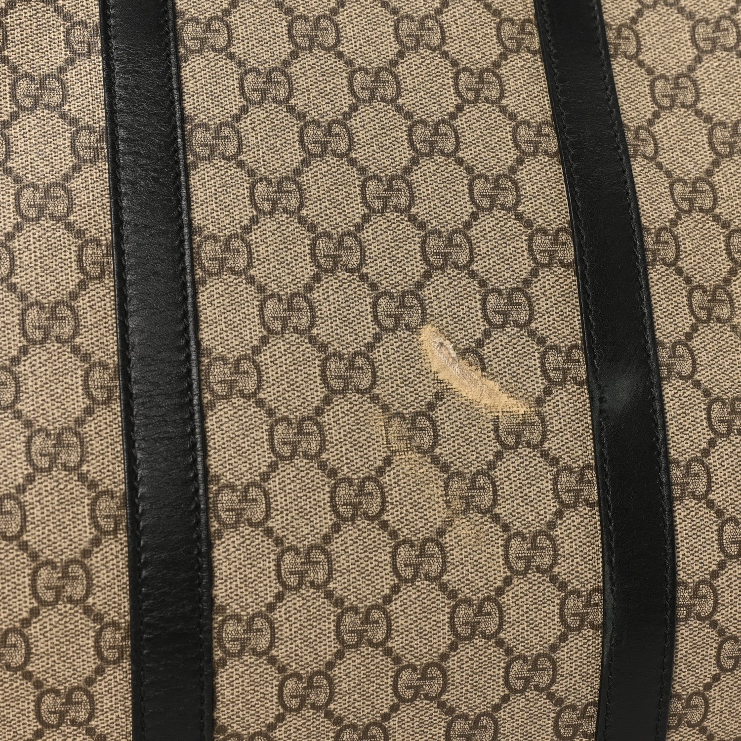 GG Supreme Monogram Selleria Calfskin Large Duffle Beige Ebony Black
