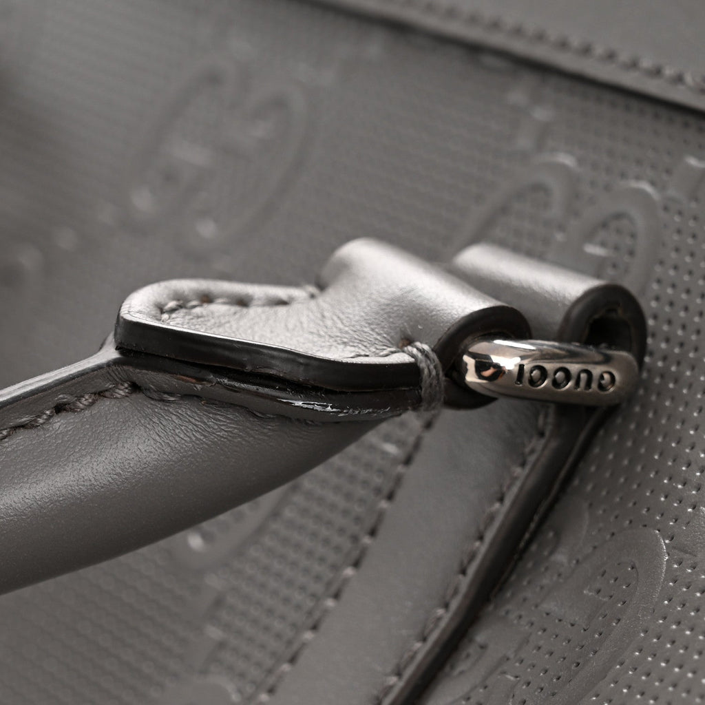 Calfskin GG Tennis Embossed Duffle Bag Grey