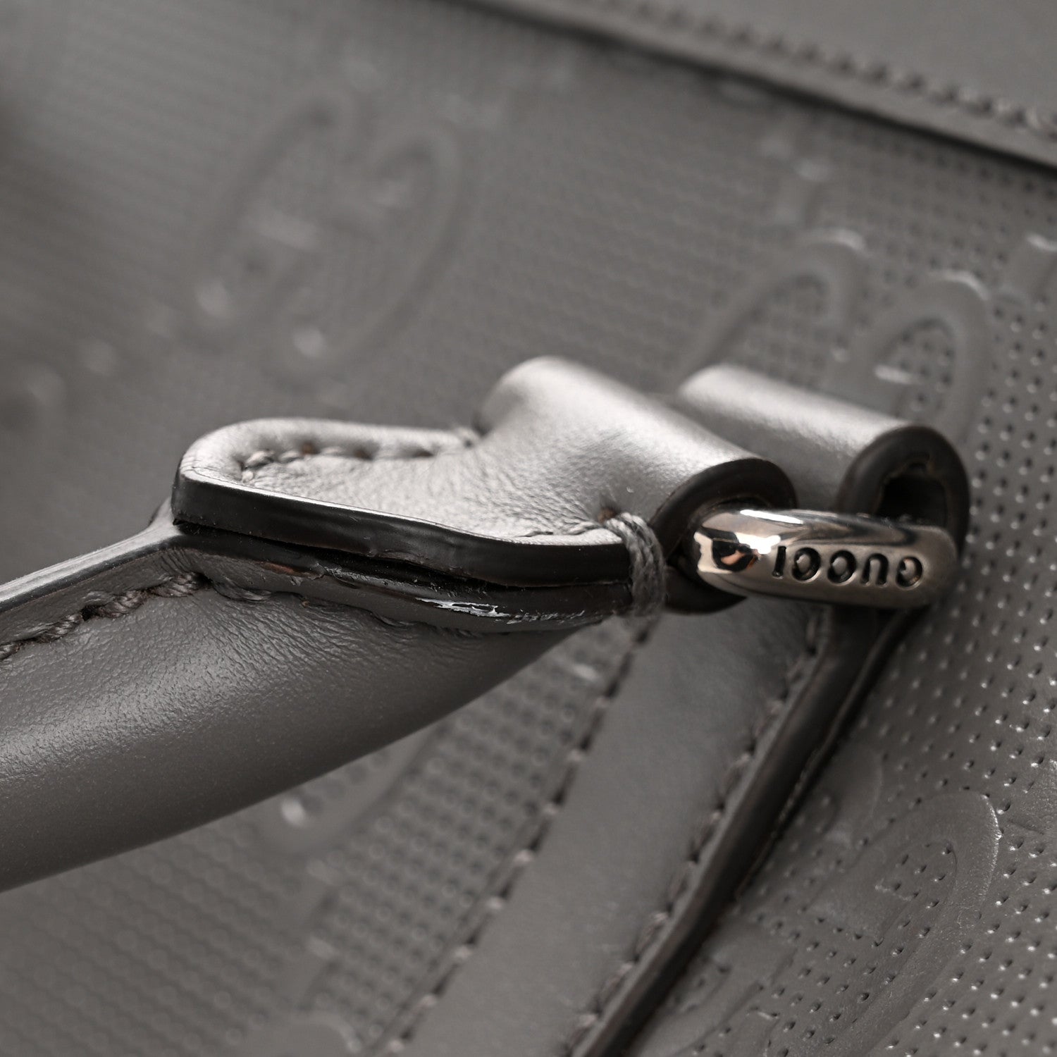 Calfskin GG Tennis Embossed Duffle Bag Grey
