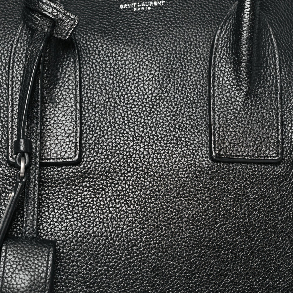 GRAINED CALFSKIN MEDIUM SOUPLE SAC DE JOUR DUFFLE BLACK