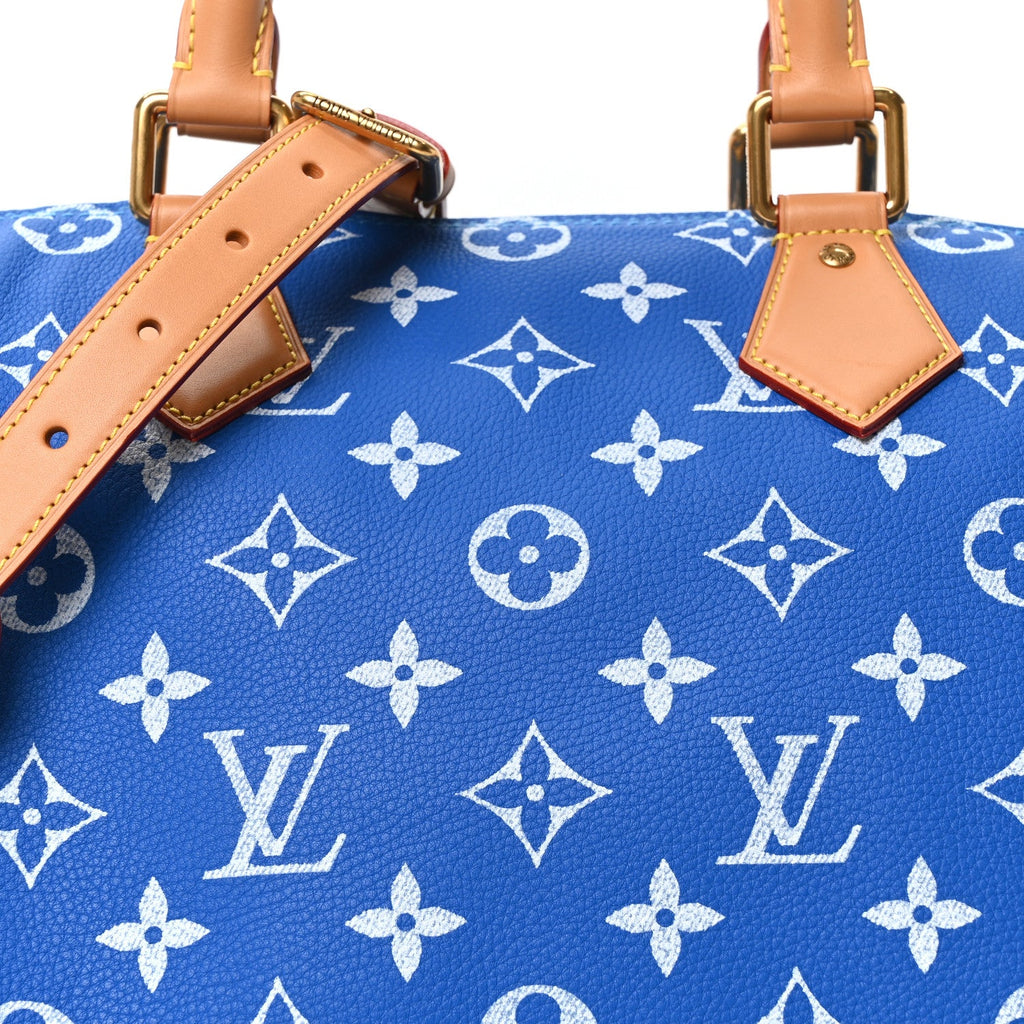 Calfskin Monogram Speedy P9 Bandouliere 40 Blue