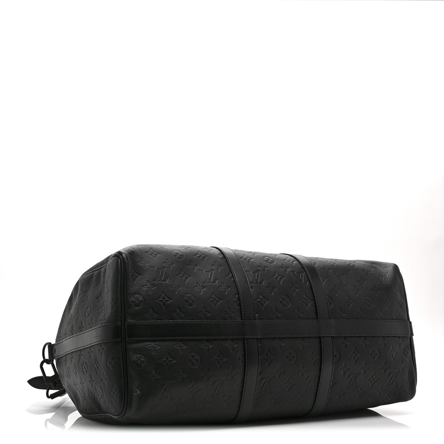 CALFSKIN SHADOW MONOGRAM KEEPALL BANDOULIERE 50 BLACK
