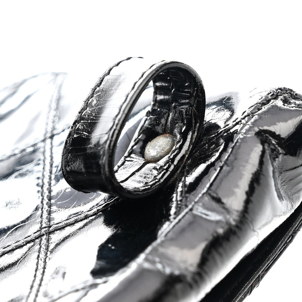 PATENT FLAP WAIST BELT BAG BLACK