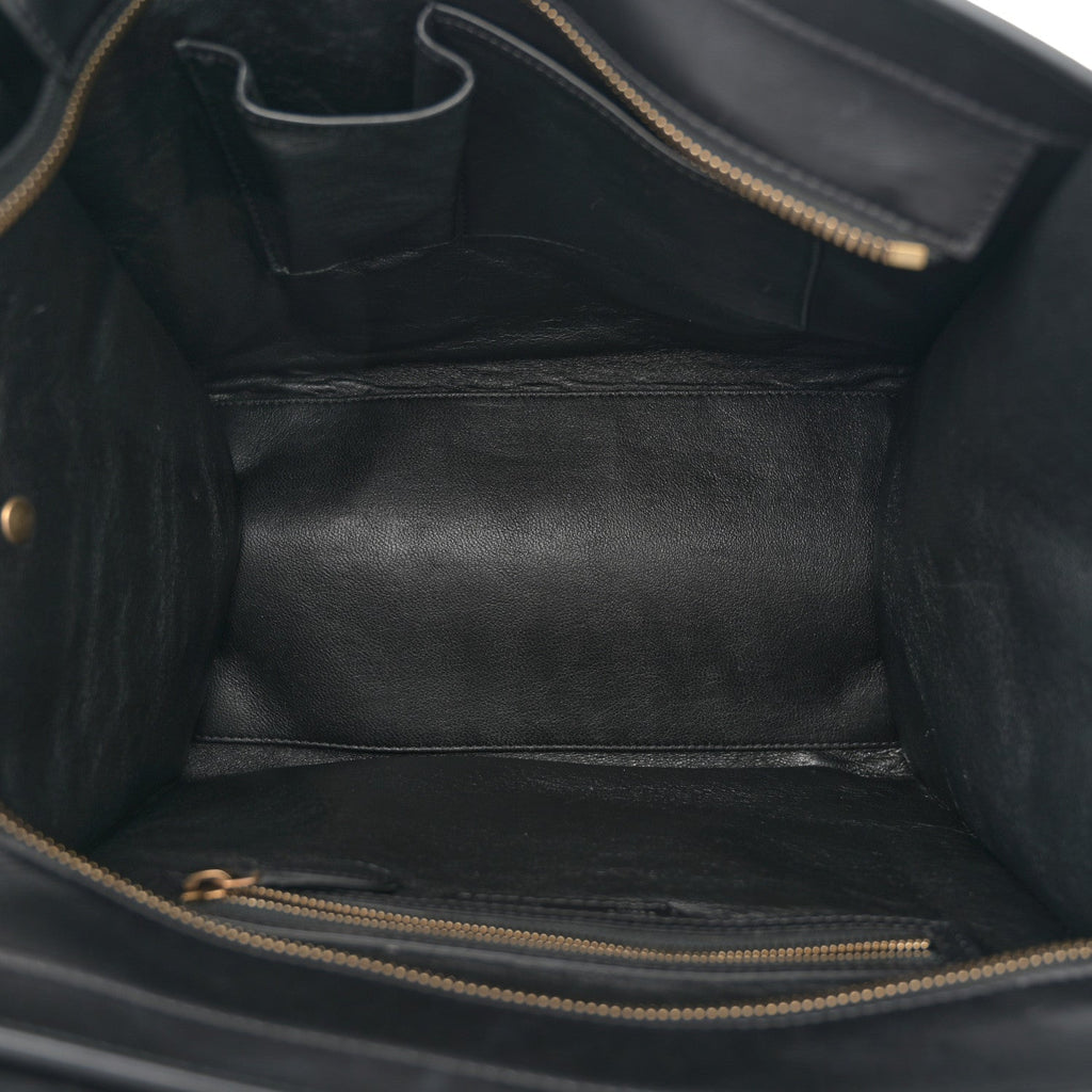 LEOPARD PONY HAIR MINI LUGGAGE BLACK