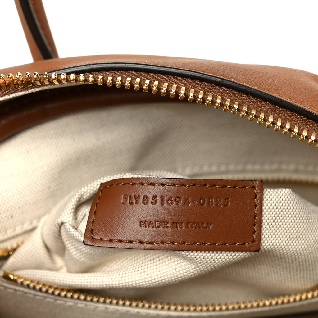 CALFSKIN SMALL SAC DE JOUR BOSTON HANDLE TOASTED BROWN