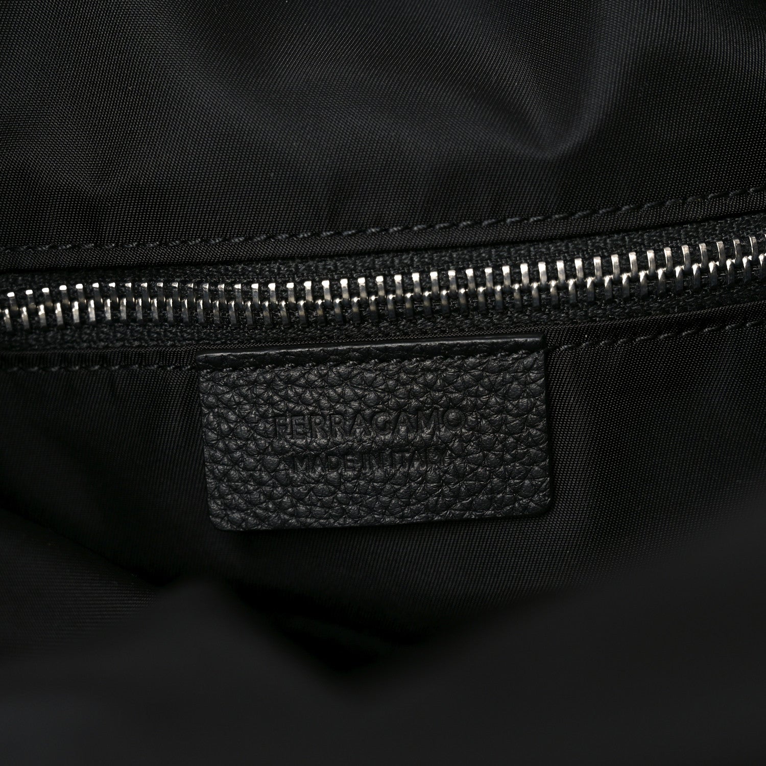 Nylon Calfskin Cut Out Duffle Bag Black