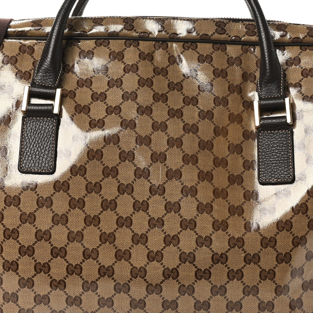 Crystal Monogram Large Carry On Duffle Bag Dark Brown