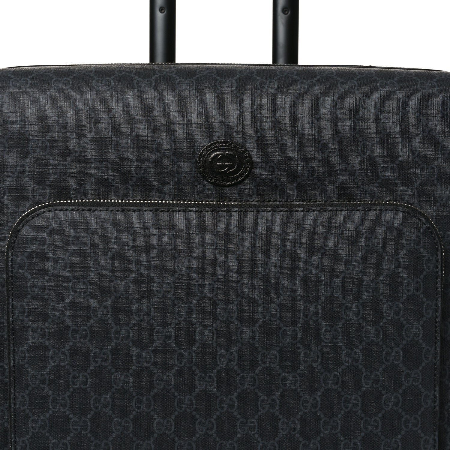 GG SUPREME MONOGRAM AZALEA CALFSKIN RETRO INTERLOCKING G SMALL SAVOY CABIN TROLLEY BLACK