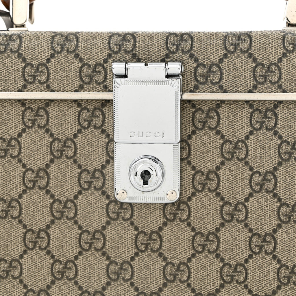 GG Supreme Monogram Globe-Trotter Beauty Case Brown