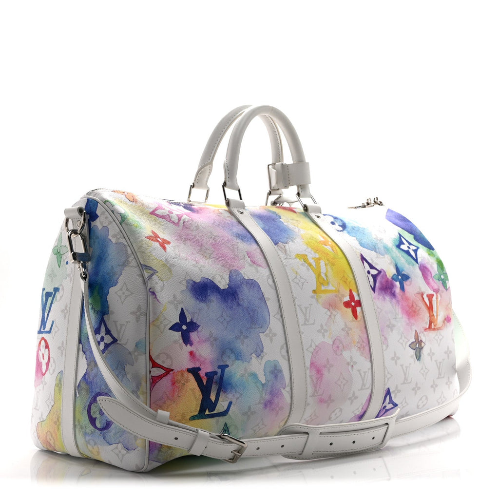 MONOGRAM WATERCOLOR KEEPALL BANDOULIERE 50 MULTICOLOR