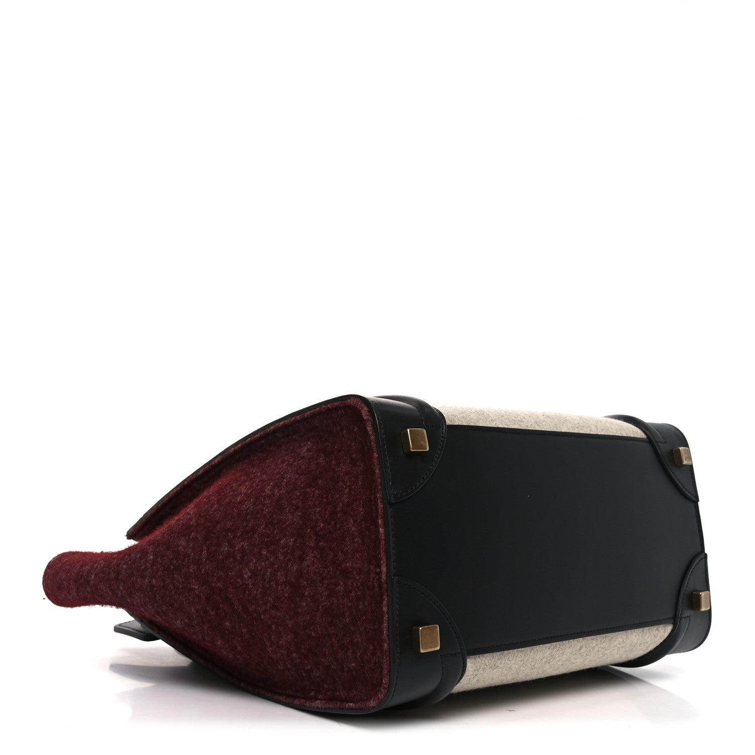 Felt Smooth Calfskin Micro Tri-Color Luggage Brown Black