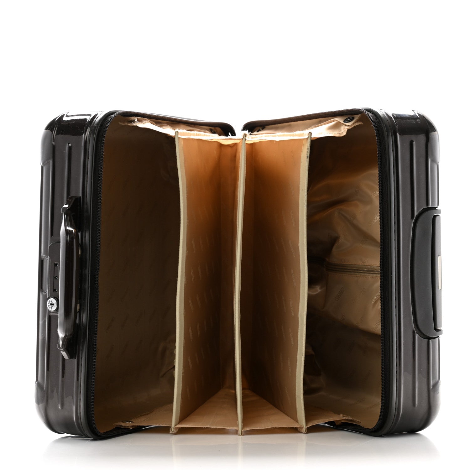 GLOSS POLYCARBONATE SUITCASE COMPACT BROWN