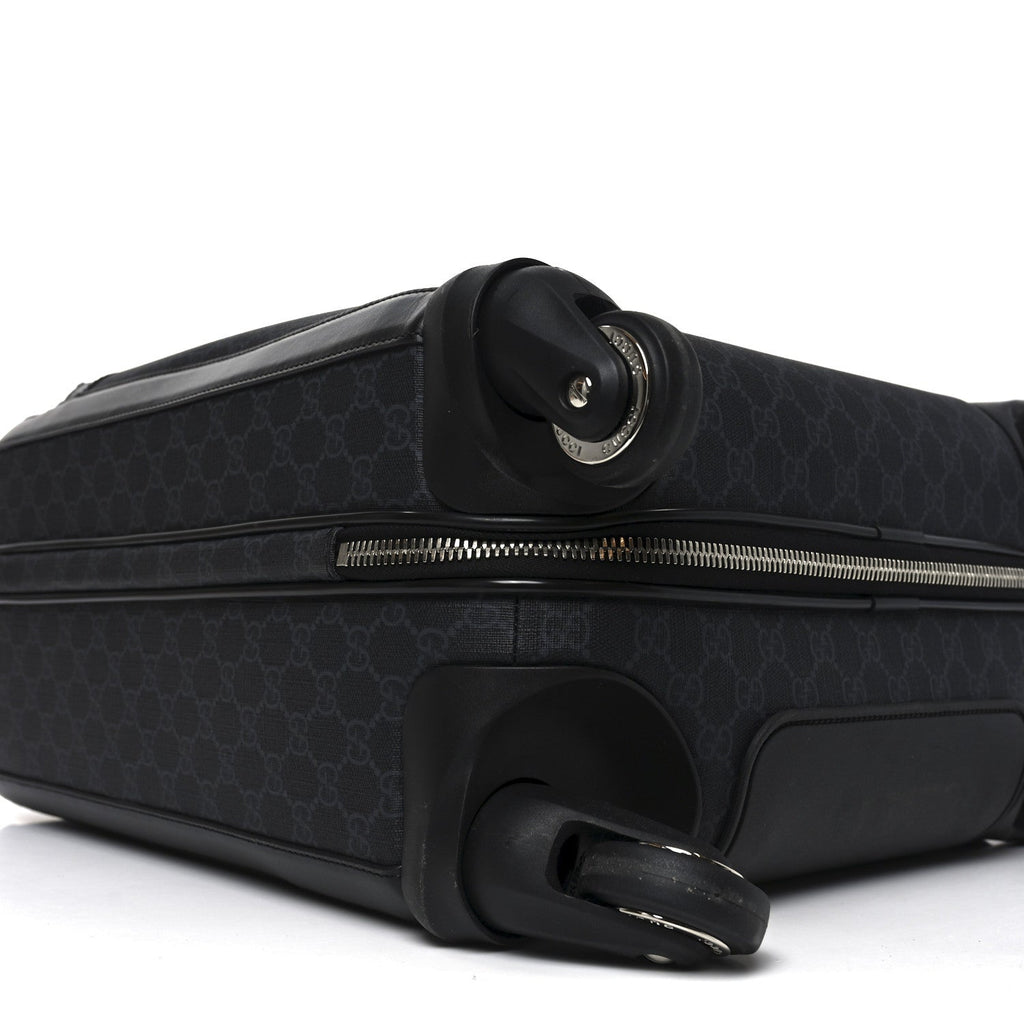 GG SUPREME MONOGRAM CALFSKIN CABIN TROLLEY BLACK