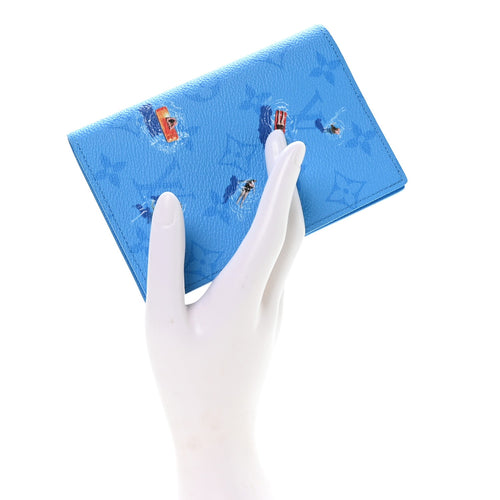 Monogram Sports Passport Cover Pool Blue