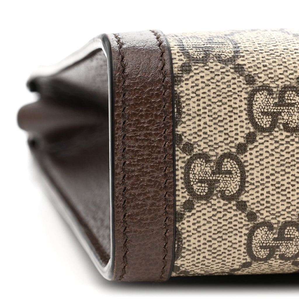 GG SUPREME MONOGRAM WEB OPHIDIA POUCH BROWN