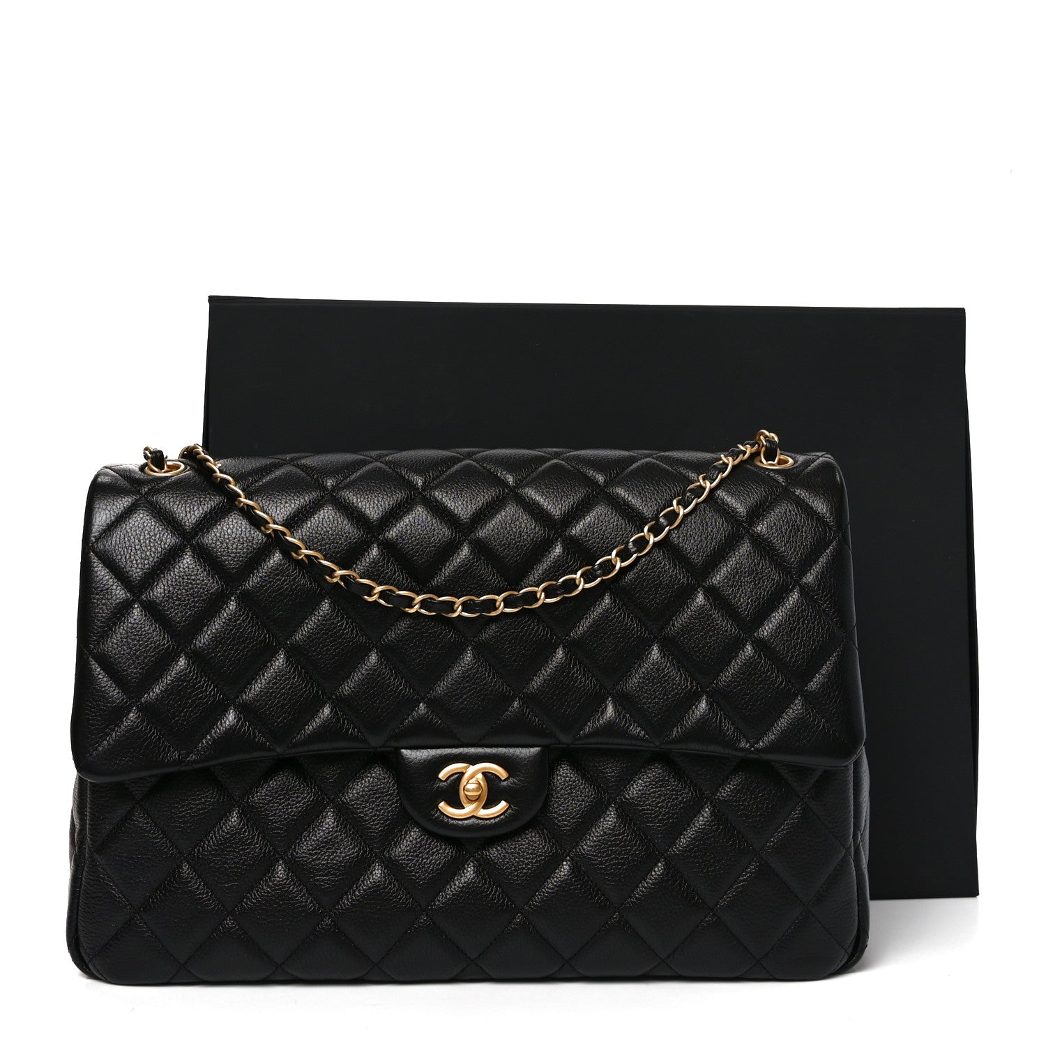 Caviar Quilted Small XXL Travel Flap Bag Black