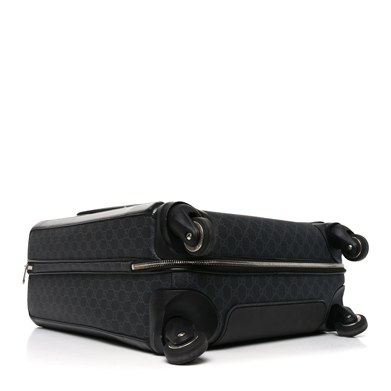 GG SUPREME MONOGRAM AZALEA CALFSKIN RETRO INTERLOCKING G SMALL SAVOY CABIN TROLLEY BLACK