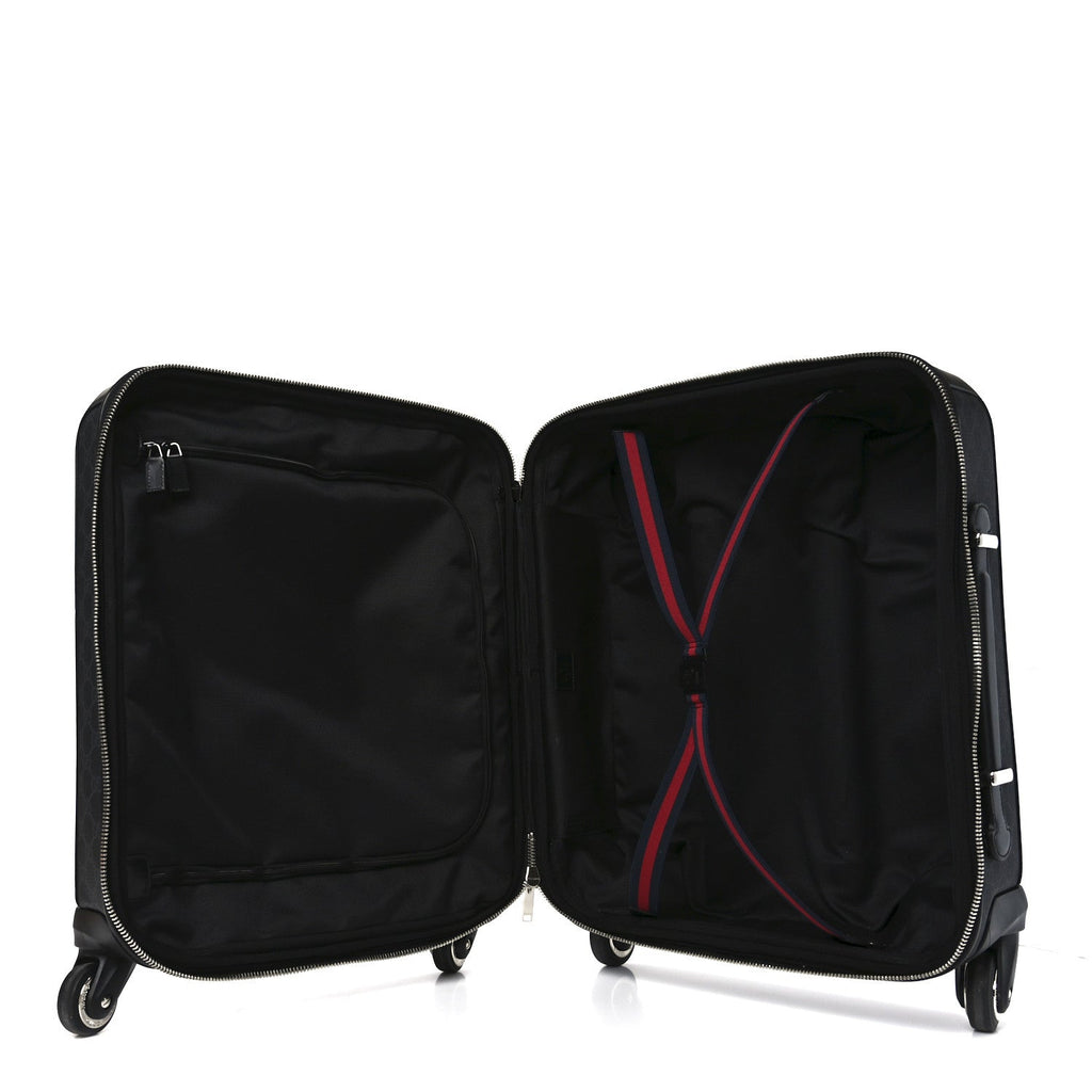 GG SUPREME MONOGRAM CALFSKIN CABIN TROLLEY BLACK