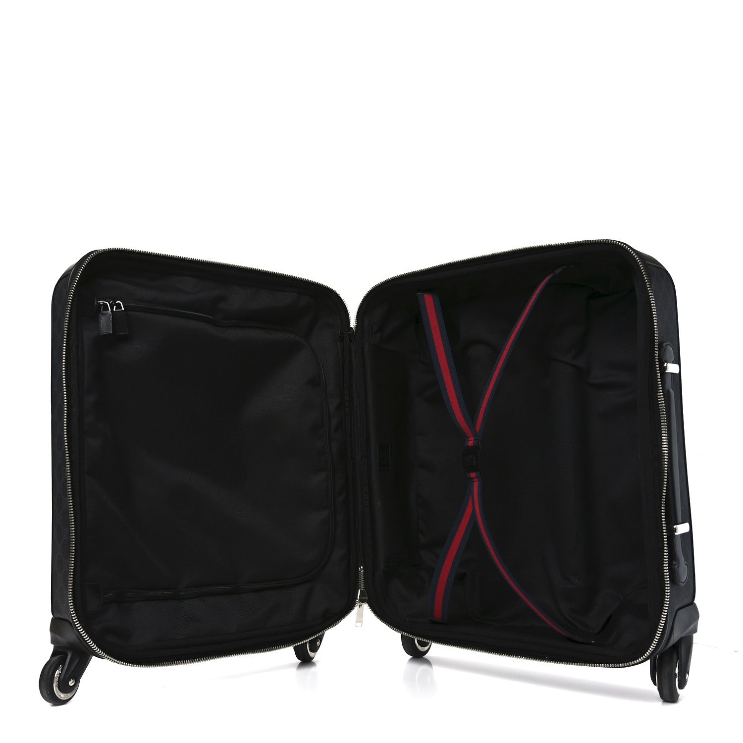 GG SUPREME MONOGRAM CALFSKIN CABIN TROLLEY BLACK