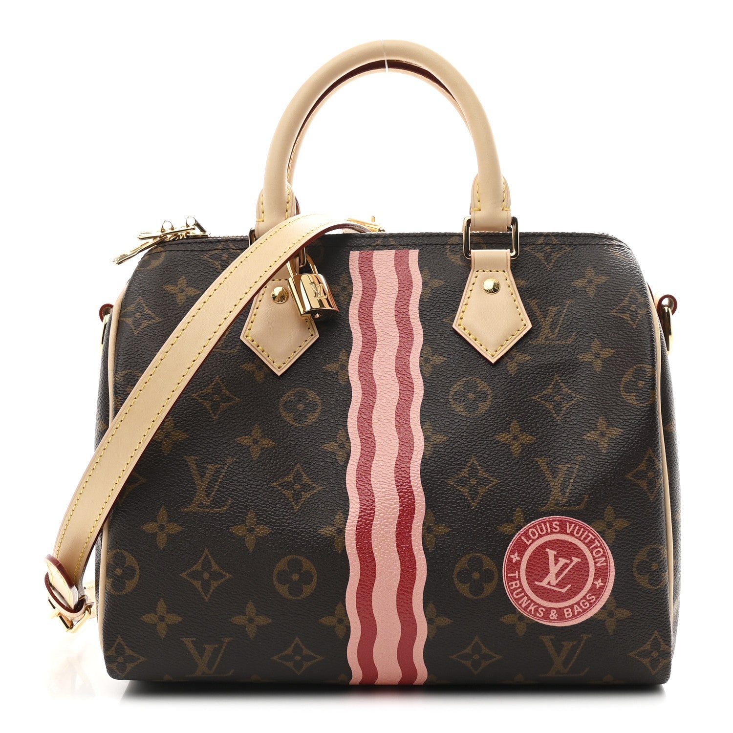 MON MONOGRAM SPEEDY BANDOULIERE 25 LIGHT PINK SARI RED