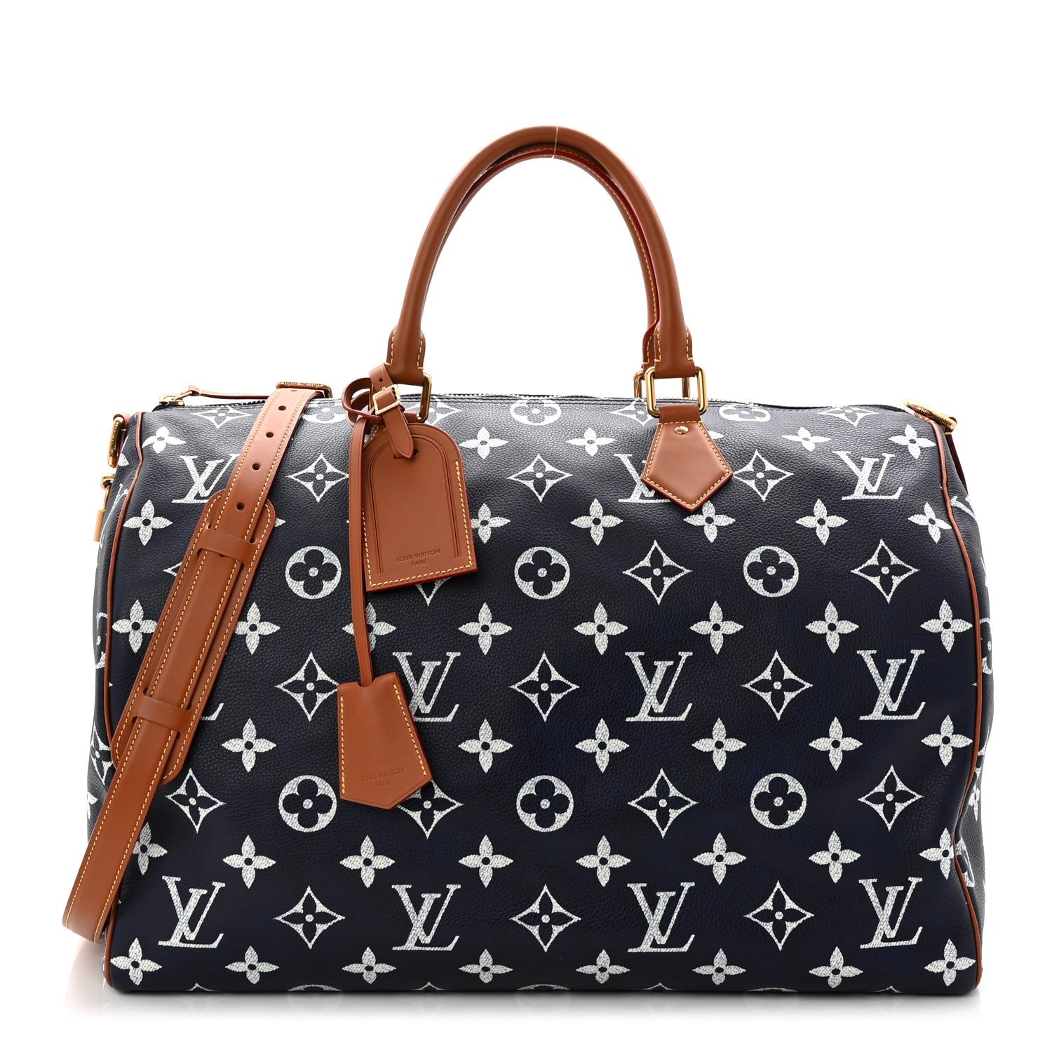 CALFSKIN MONOGRAM SPEEDY P9 BANDOULIERE 50 INDIGO