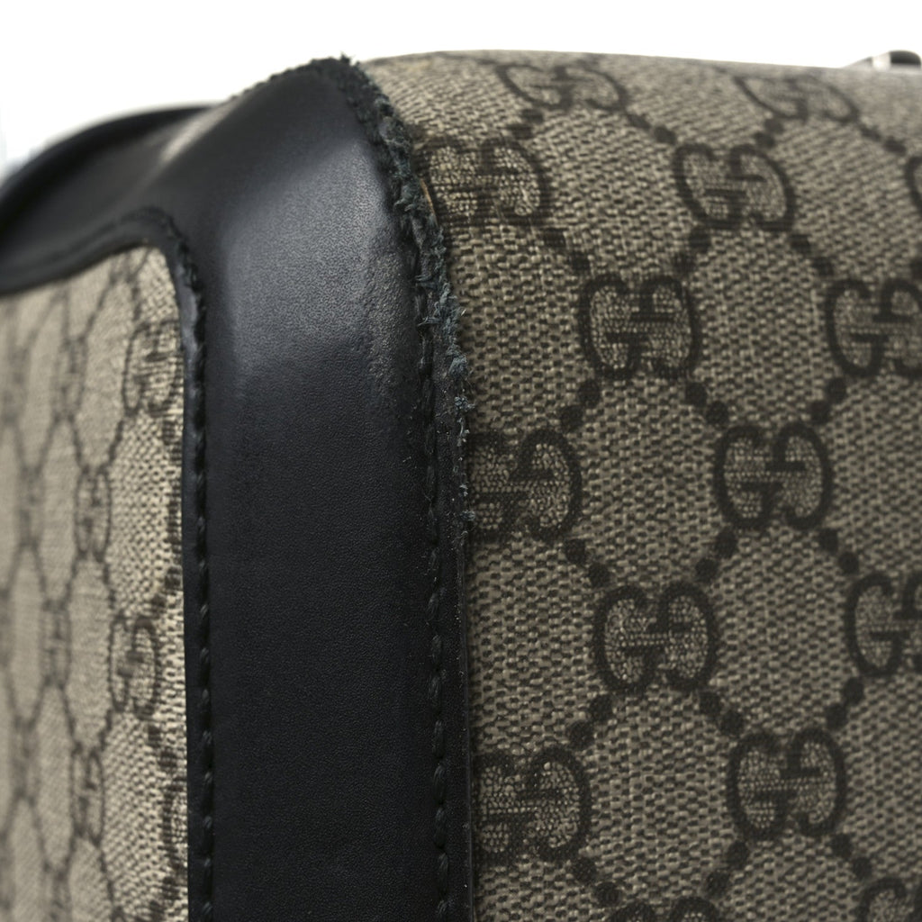 GG SUPREME MONOGRAM FOUR WHEEL SUITCASE BLACK