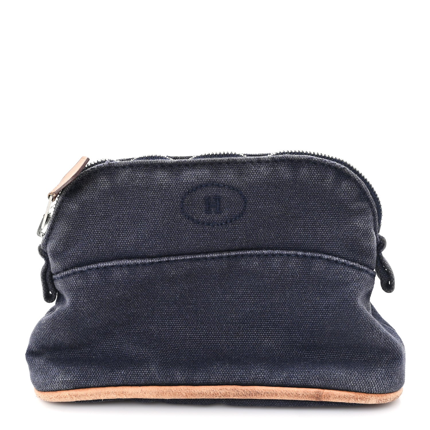 COTTON CANVAS BOCOTTON CANVAS MINI MINI BOLIDE TRAVEL COSMETIC POUCH BLACK