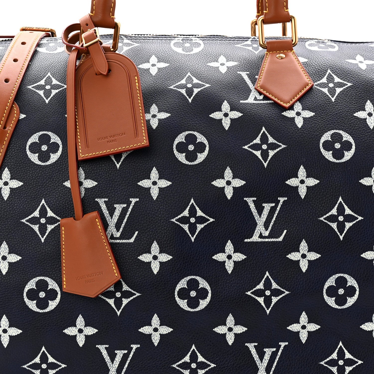 CALFSKIN MONOGRAM SPEEDY P9 BANDOULIERE 50 INDIGO