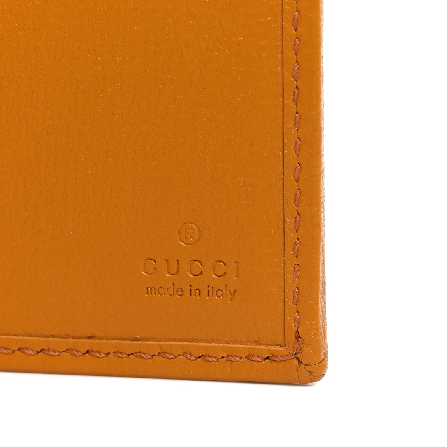 GG Supreme Monogram Azalea Calfskin Retro Interlocking G Passport Case Beige Yellow