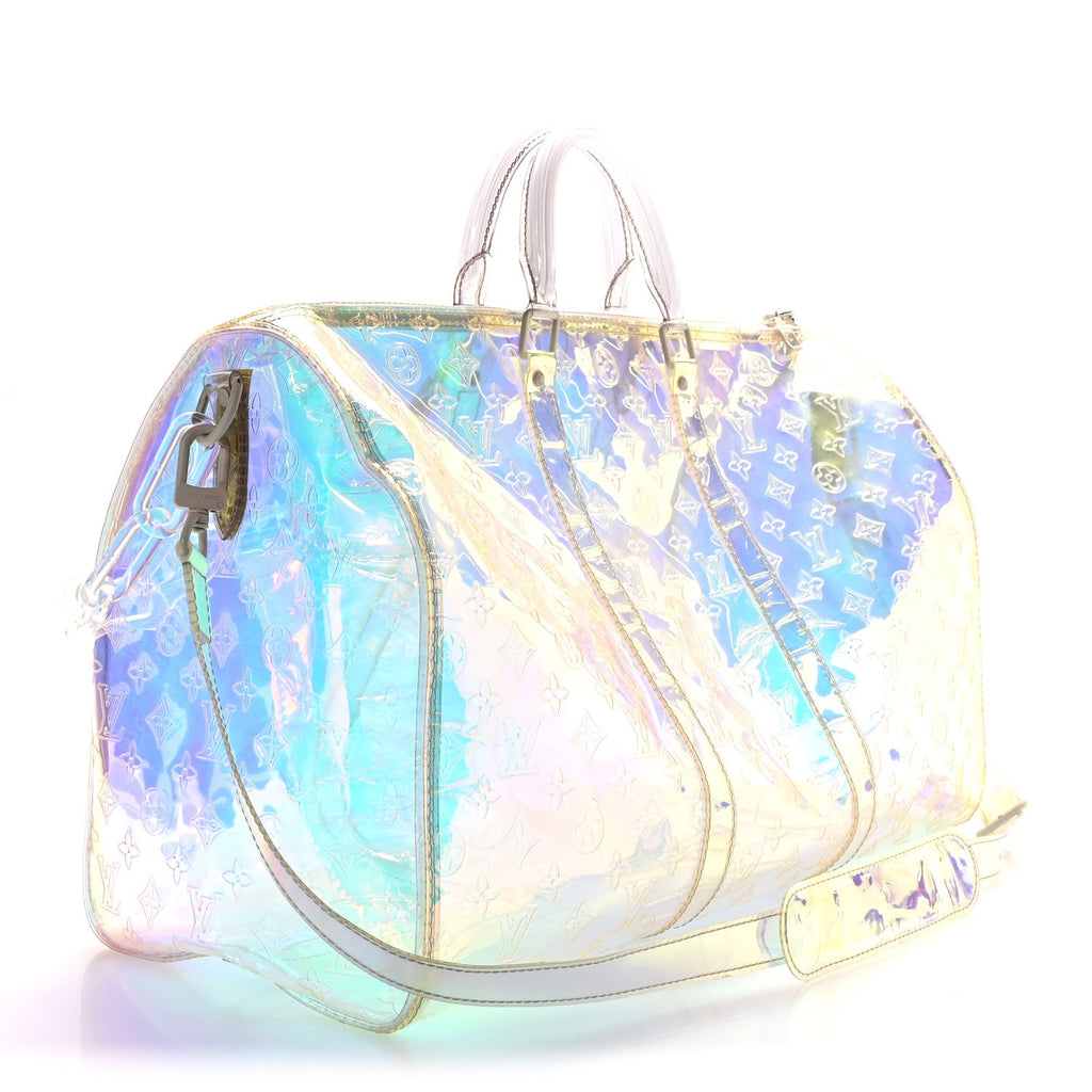 PVC MONOGRAM KEEPALL BANDOULIERE 50 IRIDESCENT PRISM