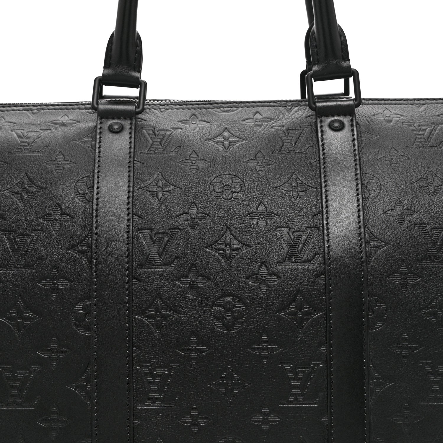 CALFSKIN SHADOW MONOGRAM KEEPALL BANDOULIERE 50 BLACK