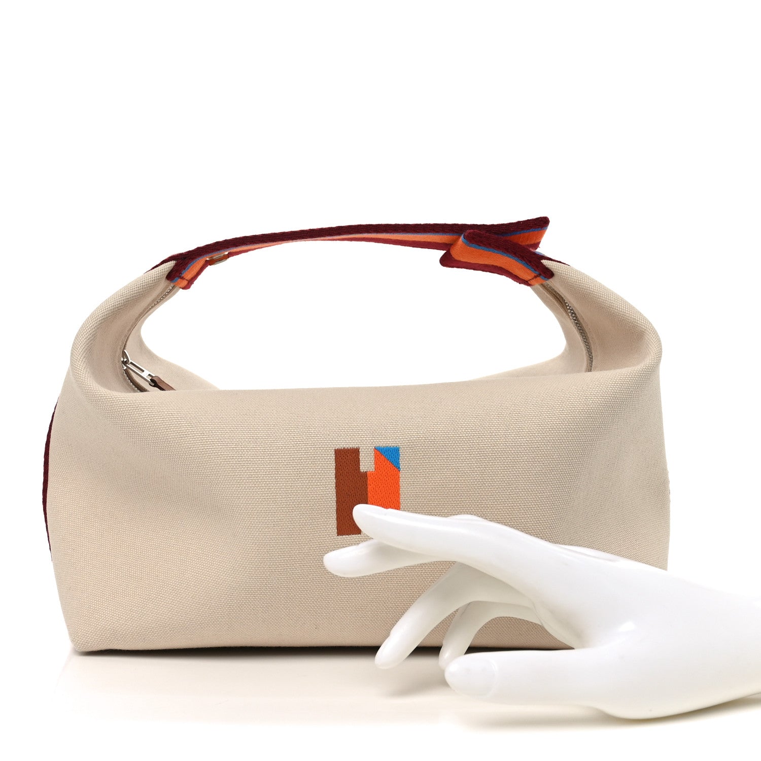 Canvas Large Bride-A-Brac Pavillon Pouch Natural Multicolor