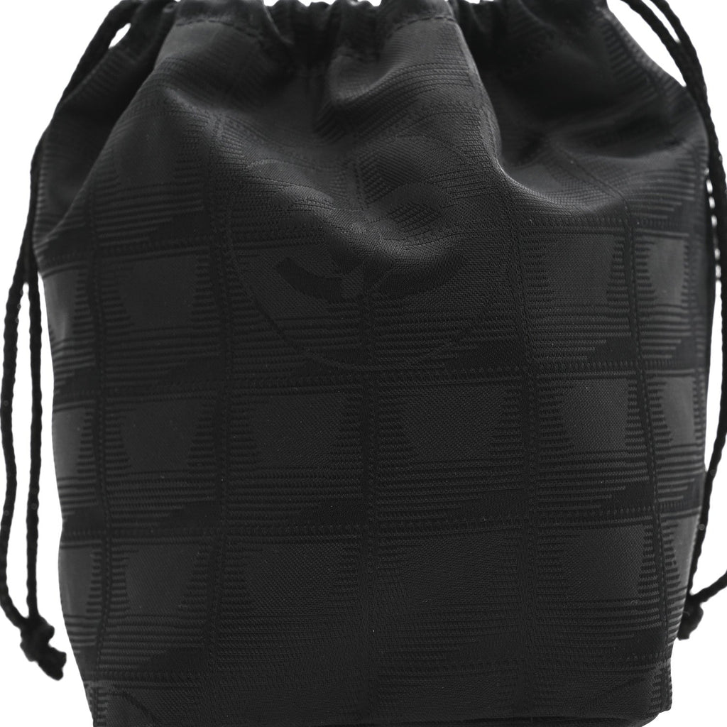 NYLON TRAVEL DRAWSTRING BAG BLACK
