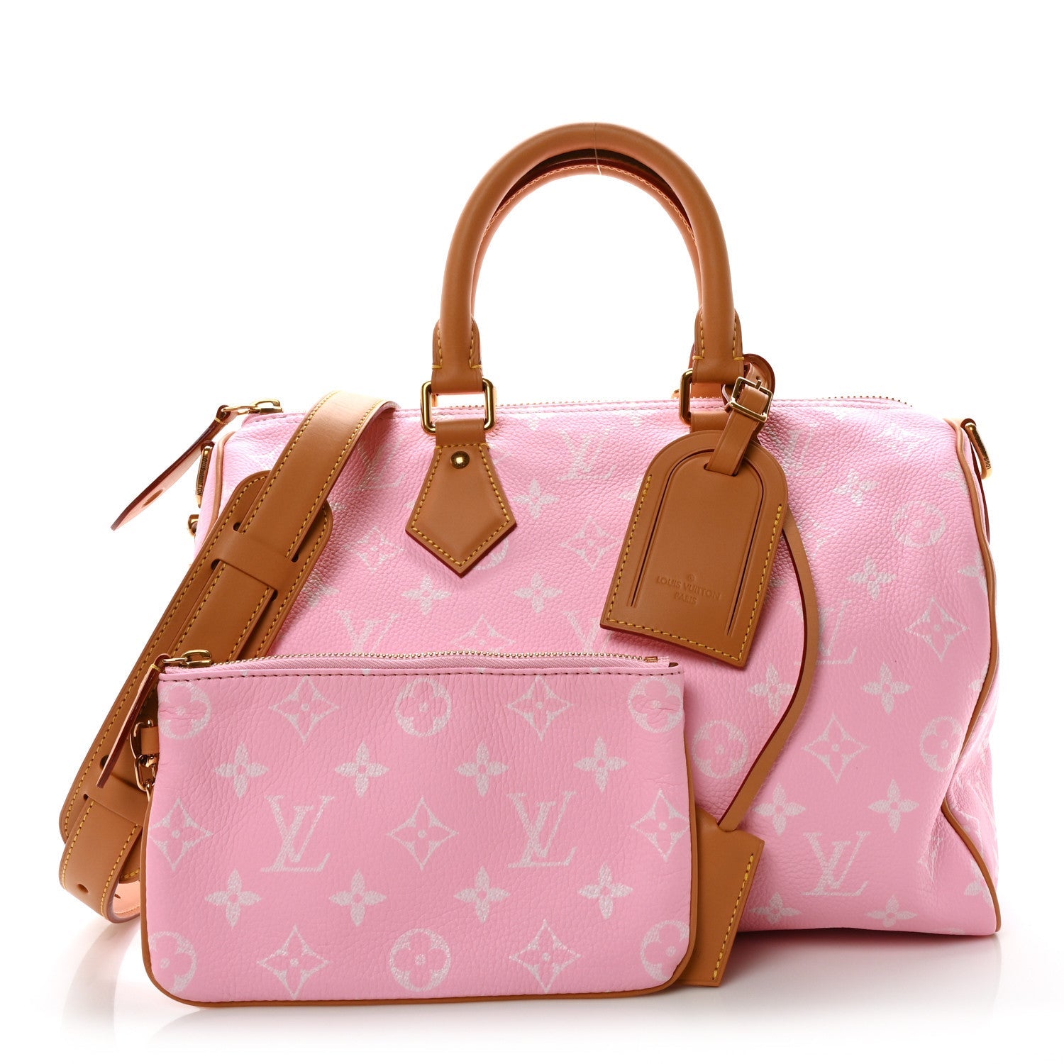Calfskin Monogram Speedy P9 Bandouliere 30 Candy