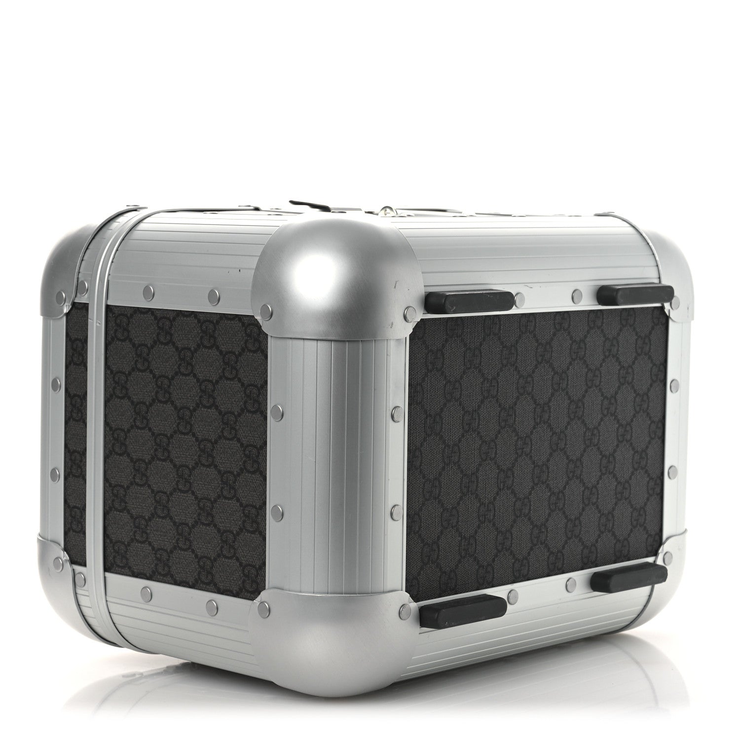 GG Supreme Monogram Aluminum Porter Beauty Case Silver