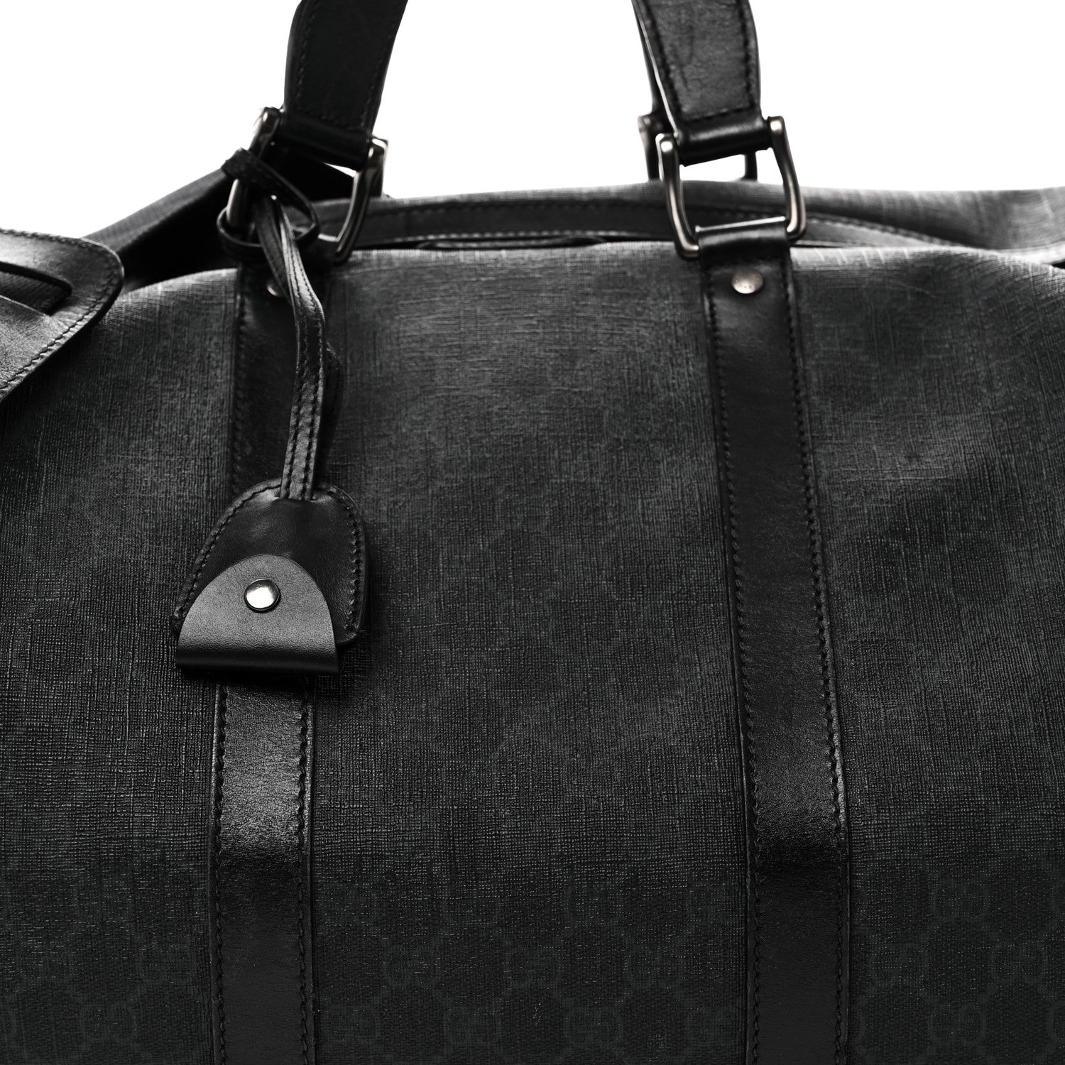 GG SUPREME MONOGRAM MEDIUM CARRY-ON DUFFLE BAG BLACK GREY