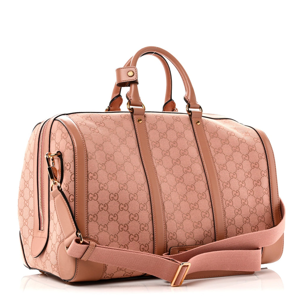 MONOGRAM AZALEA CALFSKIN SMALL RETRO INTERLOCKING G DUFFLE BAG CLOCHE ROSE PINK
