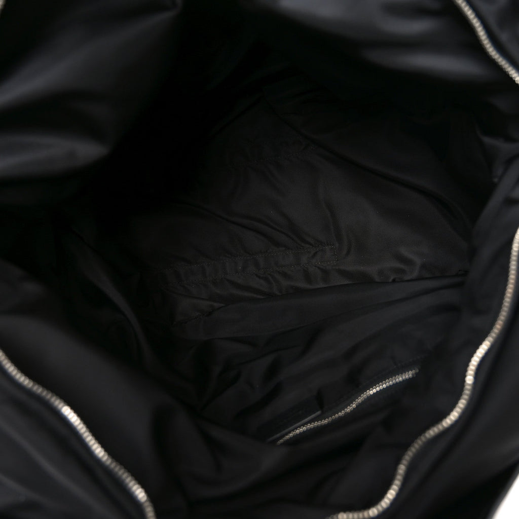 Nylon Calfskin Cut Out Duffle Bag Black