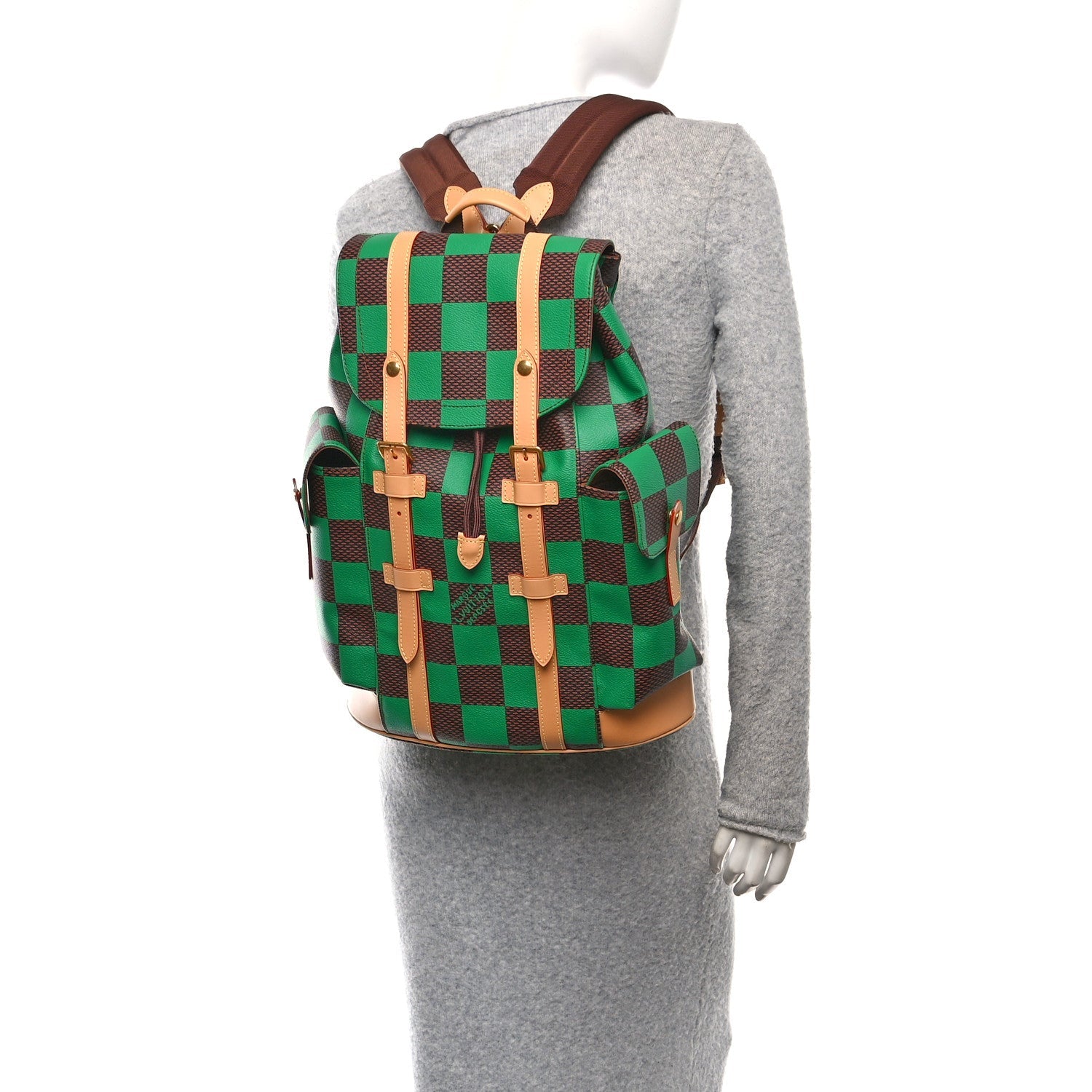 Damier Pop Christopher MM Backpack Green