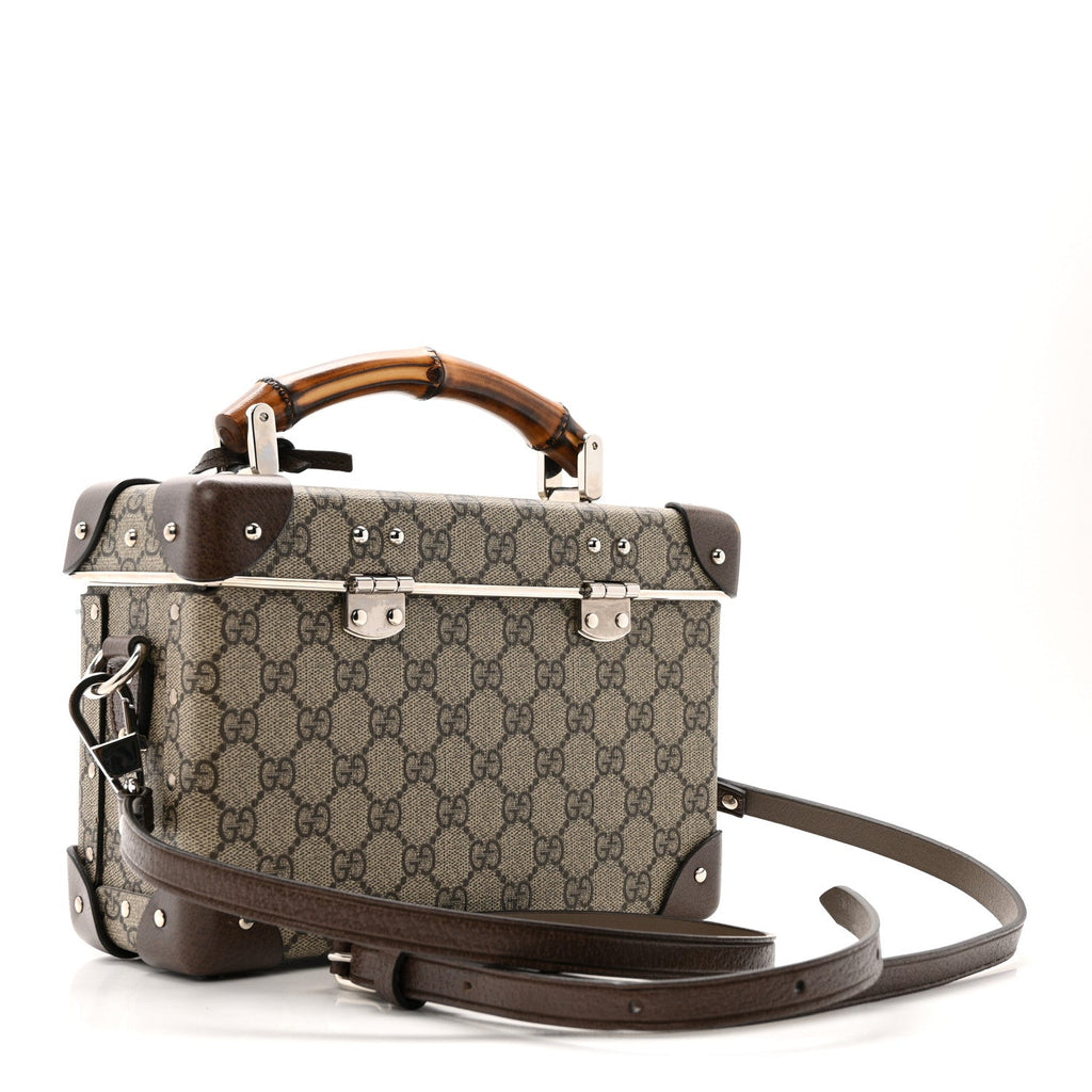GG Supreme Monogram Globe-Trotter Beauty Case Brown