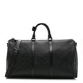 CALFSKIN SHADOW MONOGRAM KEEPALL BANDOULIERE 50 BLACK