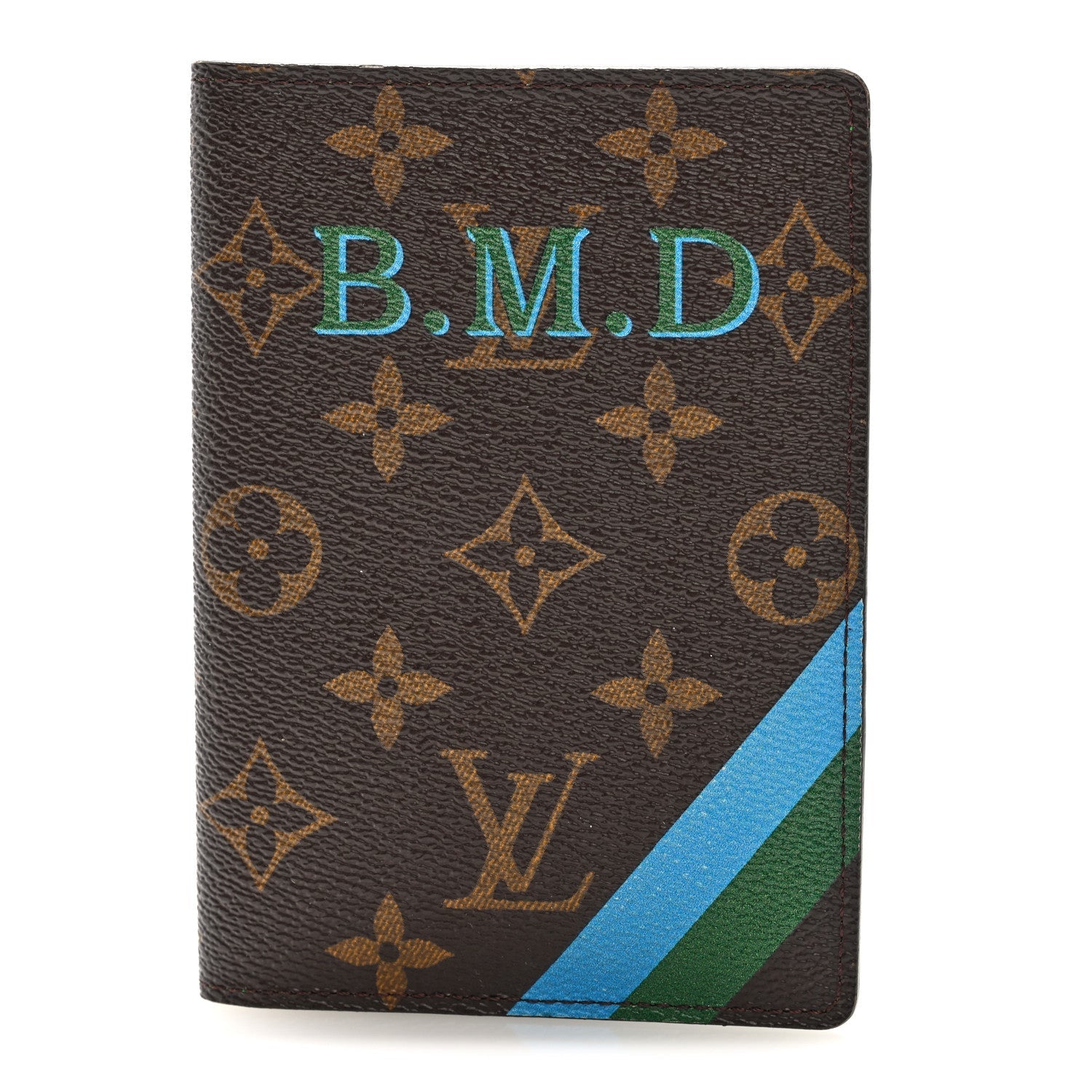 Monogram My LV Heritage Passport Cover Blue Green