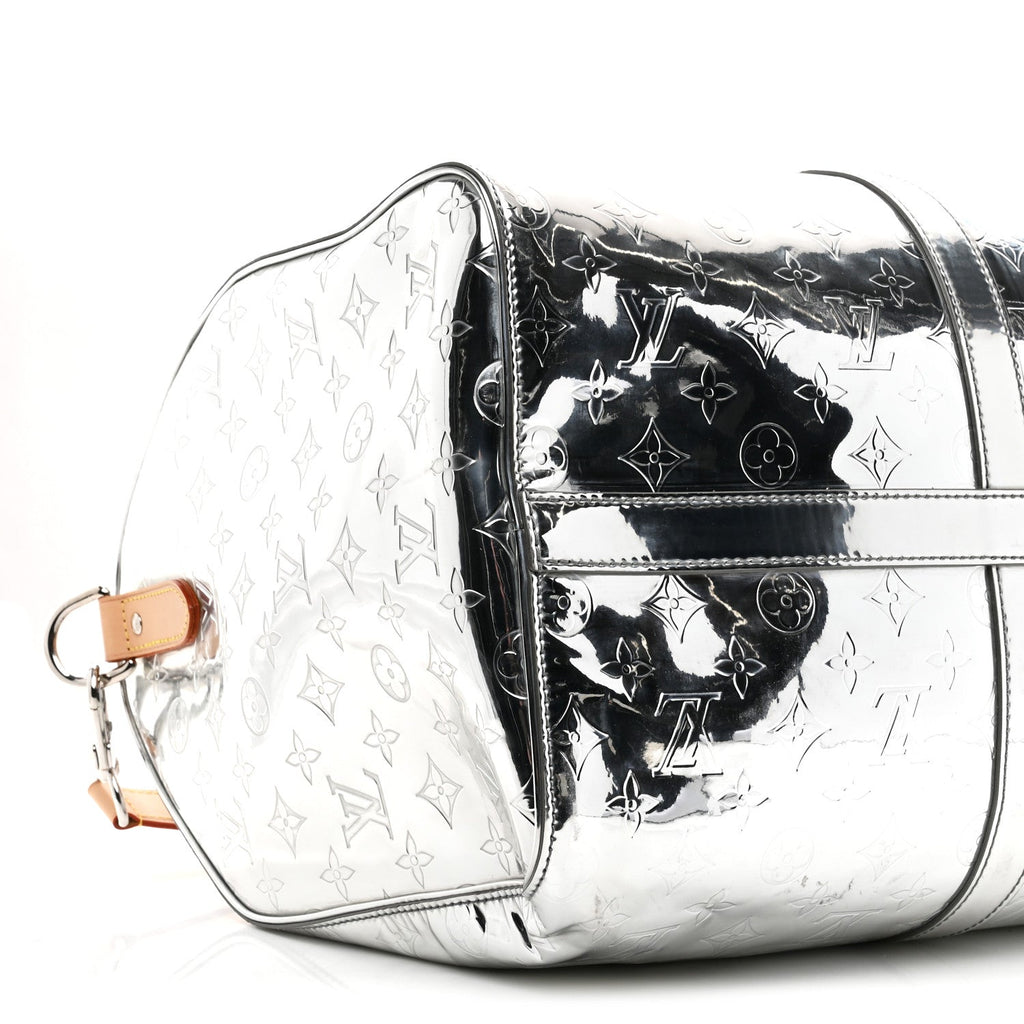 MONOGRAM MIRROR KEEPALL BANDOULIERE 50 SILVER