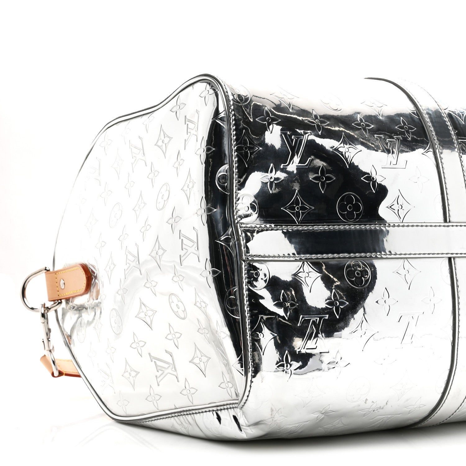 MONOGRAM MIRROR KEEPALL BANDOULIERE 50 SILVER
