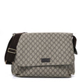 GG Plus Monogram Messenger Diaper Bag Dark Brown