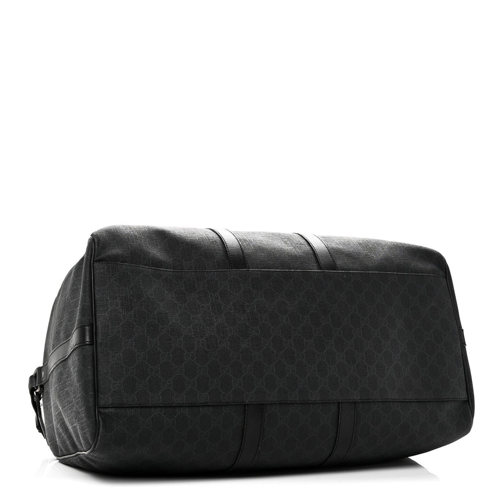GG SUPREME MONOGRAM MEDIUM CARRY-ON DUFFLE BAG BLACK GREY