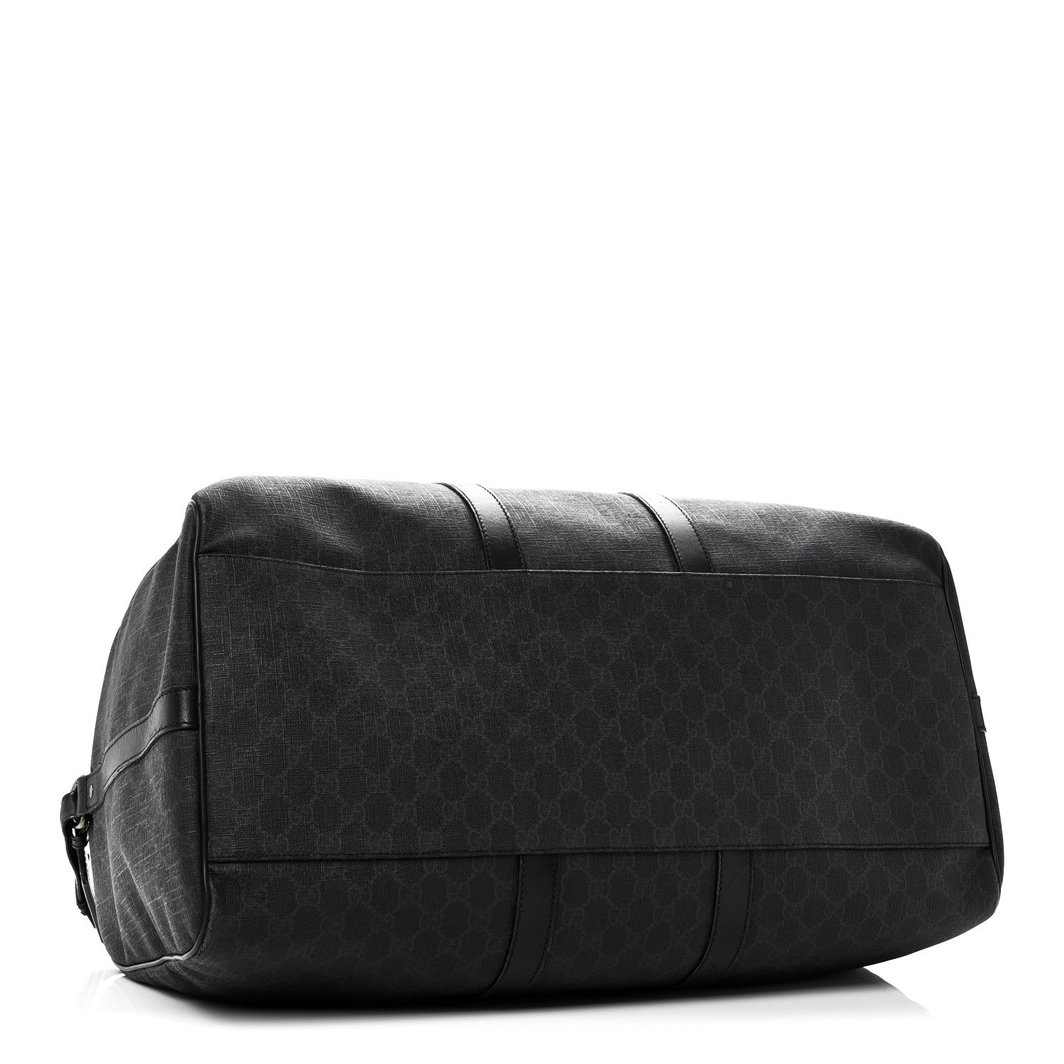 GG SUPREME MONOGRAM MEDIUM CARRY-ON DUFFLE BAG BLACK GREY
