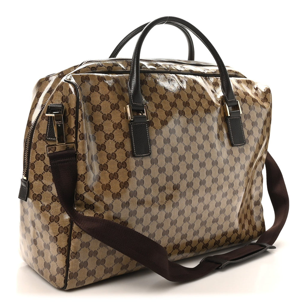 Crystal Monogram Large Carry On Duffle Bag Dark Brown