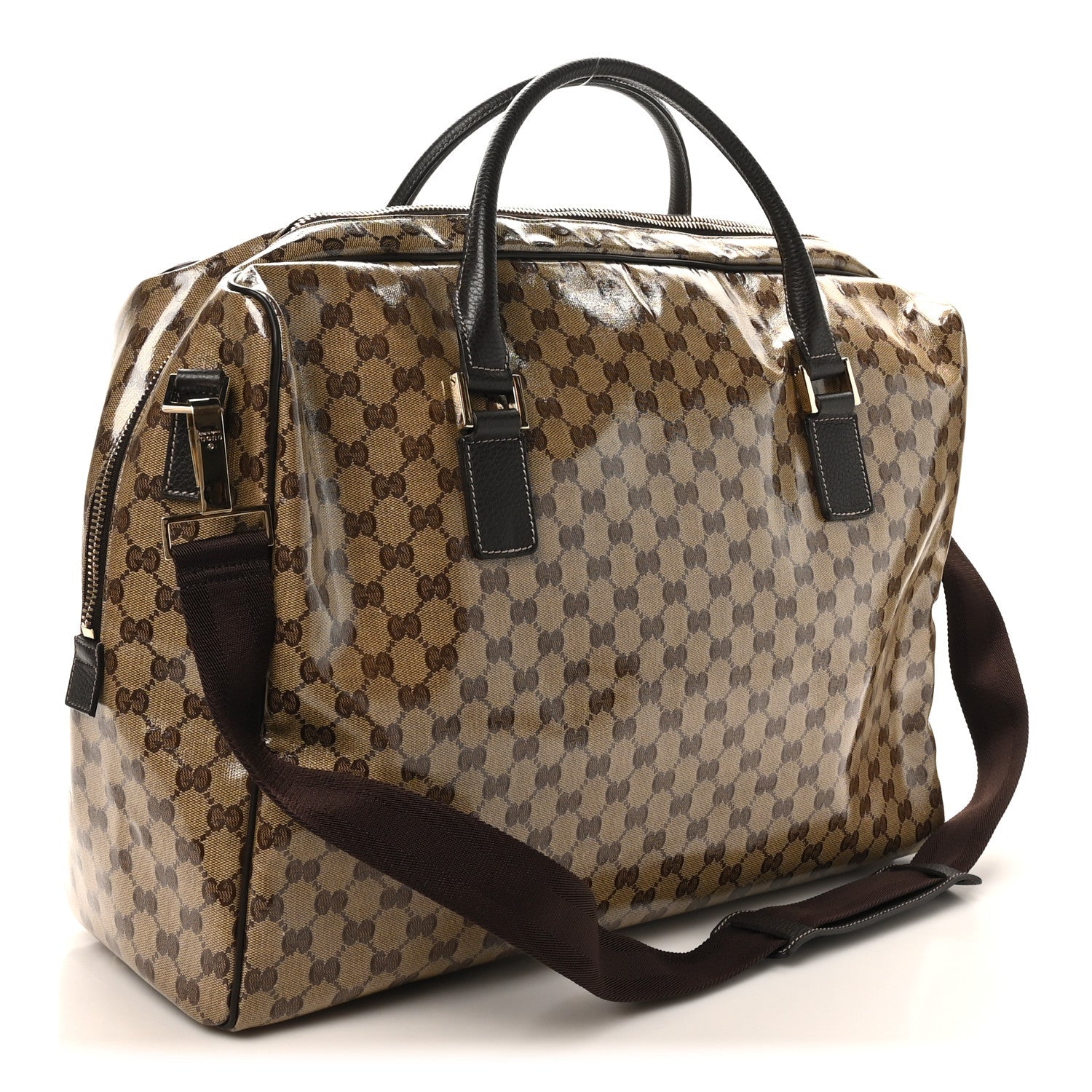 Crystal Monogram Large Carry On Duffle Bag Dark Brown